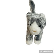 DOUGLAS Kitty Cat Gray and White SHAGGY Kitten Plush Stuffed Animal Pink Nose - £9.27 GBP