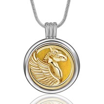 Angel Wing Horse Aroma Diffuser Necklace Open Locket Pendant Perfume Essential O - £18.11 GBP