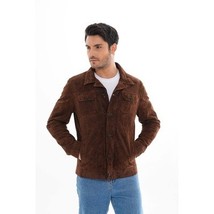 Vinci The Azzuro Suede Brown Leather Jacket image 11