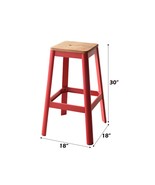 Jacotte Bar Stool, Natural &amp; Red Finish - €114,24 EUR