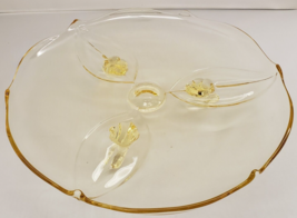 Lancaster Glass Jubilee Yellow 3-Toed Plate 10&quot; Made in USA Vintage Circa 1932 - £44.74 GBP