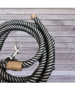 Action Company Braided Trainer&#39;s Lead Rope with Rawhide Accents Navy and... - $13.85