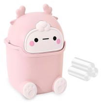 Cute Desktop Trash Can, Creative Mini Garbage Can With 90Pcs Trash Bags, Small D - £20.55 GBP
