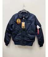 NEW ALPHA INDUSTRIES CWU-45/P FLIGHT MENS JACKET NYLON REP BLUE - SIZE M... - $170.00