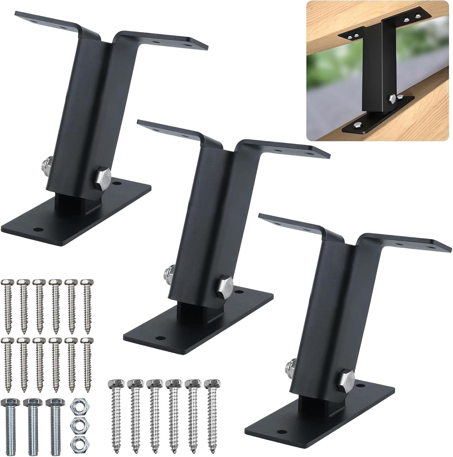 [3 Pack] Roof Riser Bracket Kit Pergola Roof Riser Beam Brackets, Heavy ... - $41.93