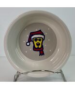 DOG BOWL LIFE is GOOD Santa Hat &amp; Scarf Christmas Yellow Ceramic 6&quot; NEW - $431.46 MXN