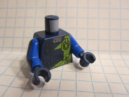 Lego part #973pb3430c01: DB Gray Torso- Spacesuit w/ Lime R &amp; Stripe &amp; A... - £3.86 GBP