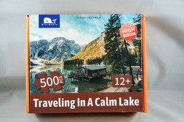 Mini Whale Traveling in a Calm Lake Cabin Trees Jigsaw Puzzle 500 Pieces... - $4.98