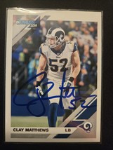 Clay Matthews Hand Signed Football Autographed Los Angeles Rams Auto - $371.28 MXN