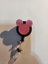 Minnie Mouse Pink Work Badge Retractable Reel ID Holder nurse Dr cna Bling - £4.35 GBP