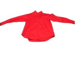 Men Roundtree &amp; Yorke Easy Care Short Sleeve Button Up Shirt M BIG Red 0124a - £6.92 GBP