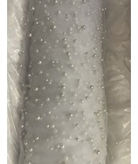 Wholesale/ yard white pearl tulle fabric decoration table cover bridal c... - $222.96 MXN
