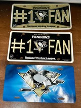 Lot of 3 Pittsburgh Penguins NHL #1 Fan Auto Metal License Plates - £27.97 GBP