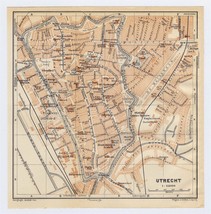 1910 Antique City Map Of Utrecht / Holland Netherlands - £17.26 GBP