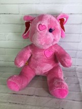 Build a Bear Tons of Love Pink Elephant Heart Chest Plush Stuffed Toy Valentine - £10.94 GBP