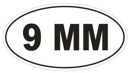 9 MM Oval Bumper Sticker or Helmet Sticker D2005 Euro Oval Gun Pistol We... - £1.10 GBP+