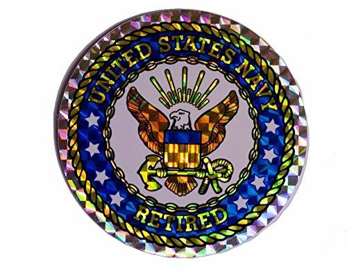 Navy Retired Circle Flag Decal Bumper Sticker - $2.88