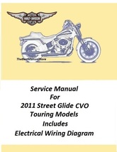 2011 Harley Davidson Street Glide CVO Touring Models Service Manual - $25.95