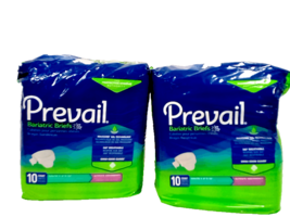 Prevail Unisex Adult Incontinence Bariatric Briefs Size B, 10 Count Heavy Absorb - £9.74 GBP