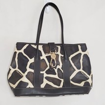 Dooney &amp; Bourke Giraffe Animal Print Leather Tote Shoulder Bag Purse Safari Cow - $53.46