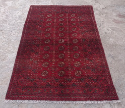 4x6 Khal Mohammadi Handmade Tribal Rug - Afghan Turkmen Bokhara Wool Rug - £375.87 GBP