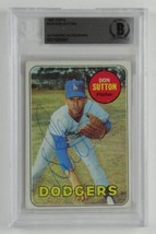 Don Sutton Signed Baseball Card Dodgers 1969 Topps #216 Slabbed Beckett COA HOF - £50.59 GBP