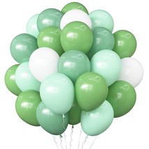 Sage Green And White Balloons,75Pcs 12Inch Light Mint Eucalyptus Green Balloons  - £14.97 GBP