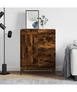 Industrial Rustic Smoked Oak Wooden Sideboard Storage Cabinet 1 Door 3 D... - £101.07 GBP