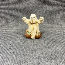 VTG ‘95 Hermitage Pottery Ceramic Ghost Tea Light Burner Halloween Decor Pumpkin - £14.39 GBP