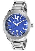 NEW Lucien Piccard 12923-33 Women's Belle Etoile Watch Silver SS Date Blue Dial - $48.46