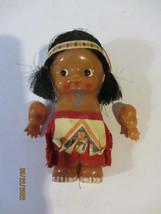 Vintage Made In Hong Kong Empire Made Kewpie Doll Indian Boy 5.5&quot; Tall - £8.03 GBP