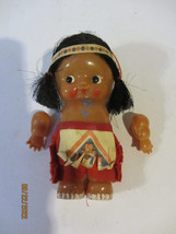 VINTAGE MADE IN HONG KONG EMPIRE MADE KEWPIE DOLL INDIAN BOY 5.5&quot; TALL - £7.98 GBP