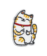 NAUGHTY FLIPPING OFF CAT IRON ON PATCH 3.15" Rude Kitty Middle Finger Applique - $3.95
