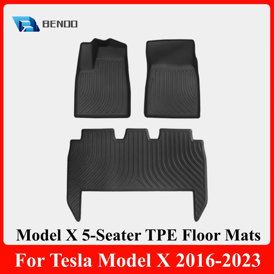 Tesla Model X 5-Seater Floor Mats 2016-2023 Heavy Duty 3D All Weather Floor - £132.06 GBP+