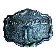 Vintage Goodyear Tires Belt Buckle Cowboy Boots Silver Tone Country West... - $20.00