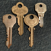 Vintage Lot of 4 Corbin and P&amp;F Corbin Keys, Brass and Steel Made USA - £9.07 GBP