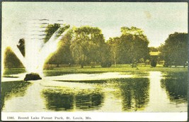 1909 Round Lake Forest Park POSTCARD St Louis MO Postmarked International 12001 - £14.93 GBP
