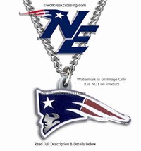 NEW ENGLAND PATRIOTS NECKLACE FOOTBALL STAINLESS STEEL CHAIN NFL FREE SH... - £16.03 GBP