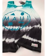 Maui and Sons Womens Tank Top Tie Dye Sleeveless Shirt Pool Aqua Blue  S... - £15.80 GBP