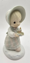 1988 Precious Moments 110116 December Girl With Candle Porcelain Figurine  - $7.69