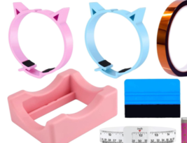 8 Pcs Sublimation Tumblers Pinch Clamps, w/Silicone Cup Cradle, Tape- Measure - £11.07 GBP