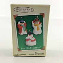 Hallmark Keepsake Christmas Ornament See No Humbug Miniature 3pc Set New 2005 - £15.82 GBP