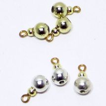 6 Gold &amp; Silver Ball Ornaments Christmas dhs49223 Doll House Shoppe Miniature - £4.46 GBP
