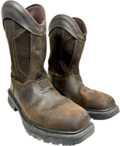 Herman Survivors Men&#39;s 8.5 Granite Buffalo Leather Pull-onSteel Toe Work... - $43.76