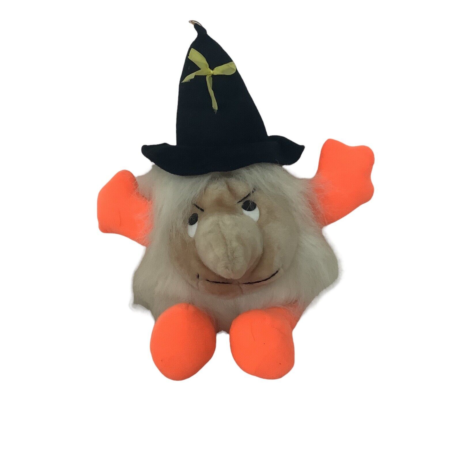 Primary image for Pachinco Palace 11" H Witch Orange Limbs Black Hat Big Nose Crazy Hair Halloween