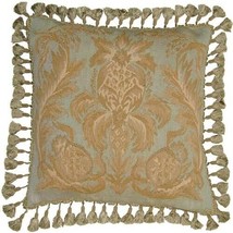 Throw Pillow Aubusson Flourishes Flourish 22x22 Cream Olive Green Bronze... - £353.32 GBP