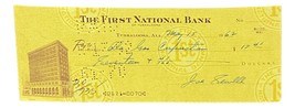 Joe Sewell Cleveland Signed May 15 1962 Bank Check BAS - £45.97 GBP