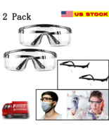 2 pcs Clear Safety Goggles Glasses Anti Fog Lens Work Lab Protective Che... - £9.29 GBP