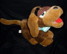Vintage 1997 Trendmasters Dogz Brown Puppy Dog W Collar Stuffed Animal Plush Toy - £18.82 GBP