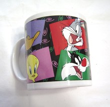 Vintage Warner Bros Looney Tunes XL Coffee Mug Tweety Bugs Sylvester Daffy 1998 - £10.22 GBP